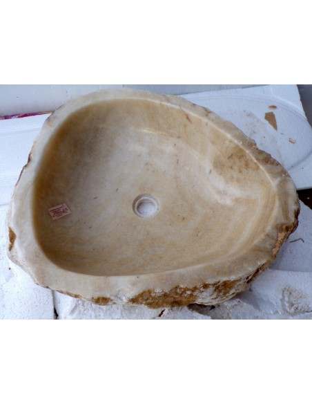 Lavandino in onice trasparente pietra dpm073 cm 53x47x15 crema sasso lavabo sink