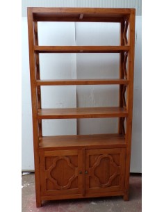 Libreria in legno di teak naturale cm 100x35x200h 2 ante 2