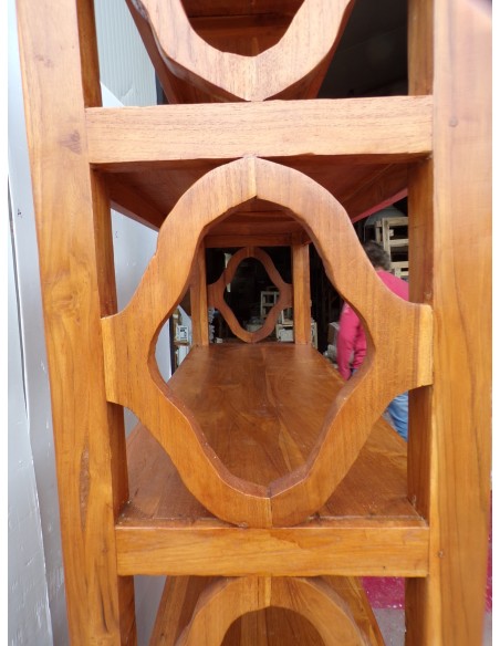 Libreria in legno di teak naturale cm 100x35x200h 2 ante