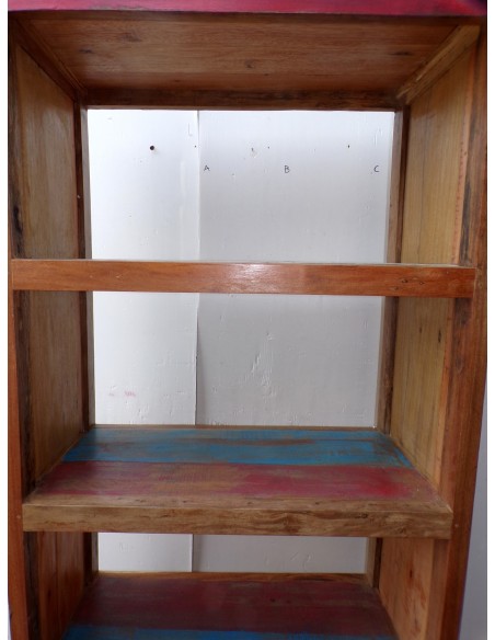 Libreria in teak legno riciclato da imbarcazioni industrial cm 80x40x180h