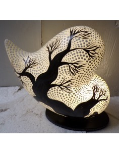 Lampada da tavolo con base in legno mdf nera a cuore... 2