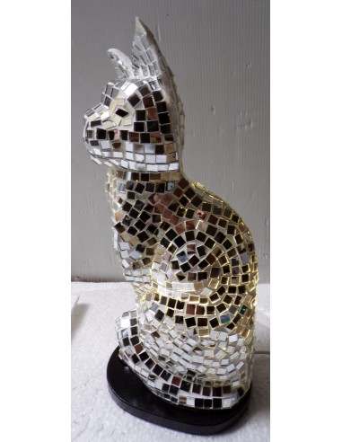 Lampada abatjour gatto cm 30 in resina e...