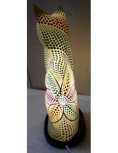 Lampada abatjour gatto cm 30 in resina dipinta...