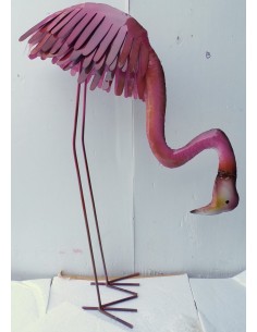 Bellissimo fenicottero rosa in metallo realizzato a mano...