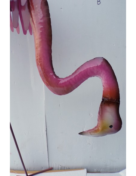 Bellissimo fenicottero rosa in metallo realizzato a mano cm 90 arredo idea regalo