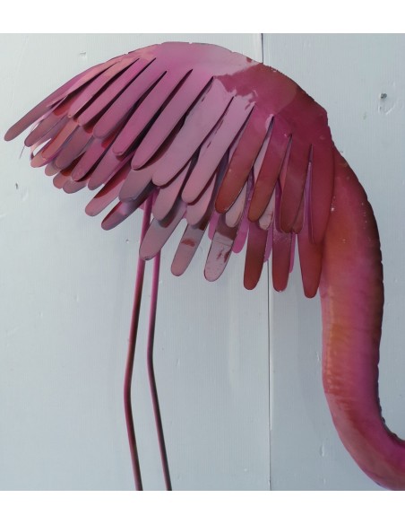 Bellissimo fenicottero rosa in metallo realizzato a mano cm 90 arredo idea regalo