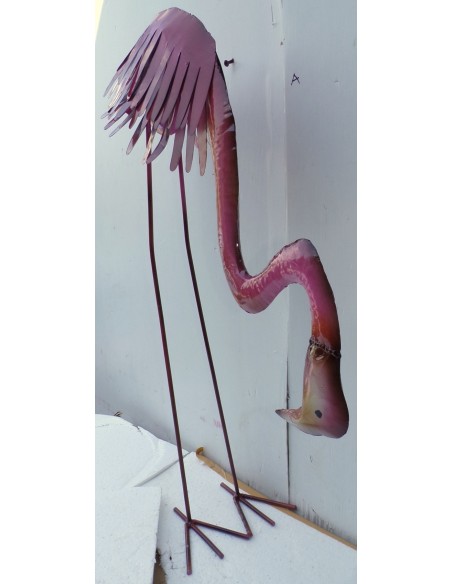 Bellissimo fenicottero rosa in metallo realizzato a mano cm 90 arredo idea regalo
