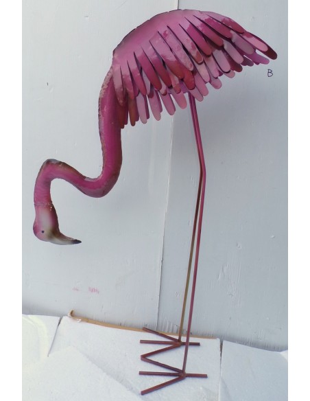 Bellissimo fenicottero rosa in metallo realizzato a mano cm 90 arredo idea regalo