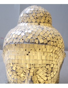 Lampada abatjour Testa di Buddha in resina e mosaico... 2