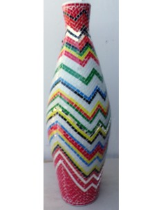 Vaso in ceramica e mosaico di vetro design tipo "missoni"... 2