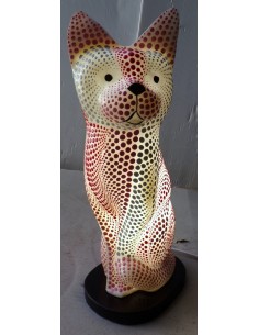 Lampada abatjour gatto cm 30 in resina dipinta con... 2