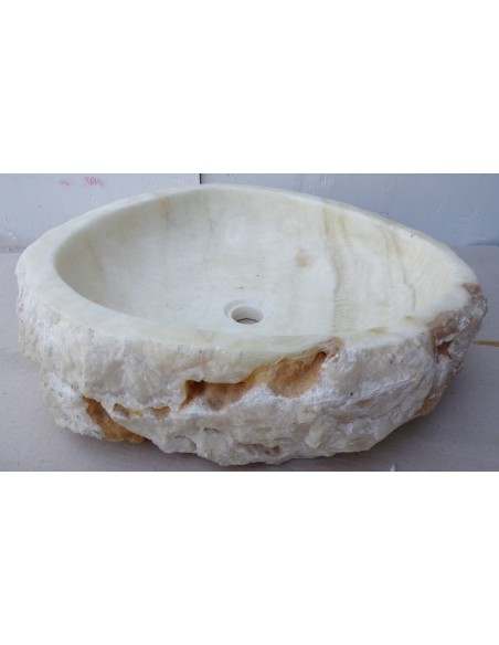Lavandino in onice trasparente pietra dpm111 cm 50x47x15 crema sasso lavabo sink