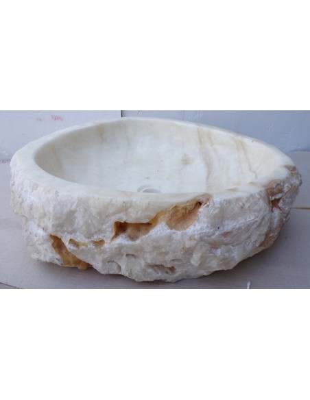 Lavandino in onice trasparente pietra dpm111 cm 50x47x15 crema sasso lavabo sink