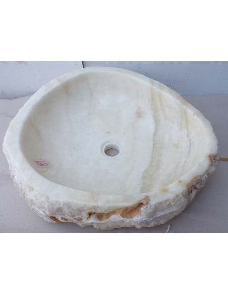 Lavandino in onice trasparente pietra dpm111 cm 50x47x15 crema sasso lavabo sink