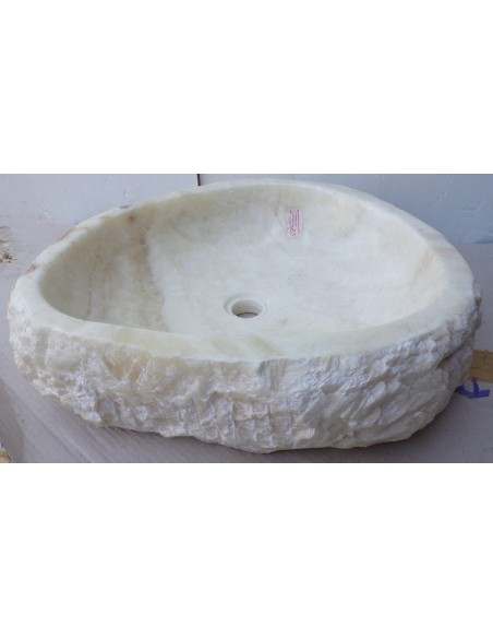 Lavandino in onice trasparente pietra dpm111 cm 50x47x15 crema sasso lavabo sink
