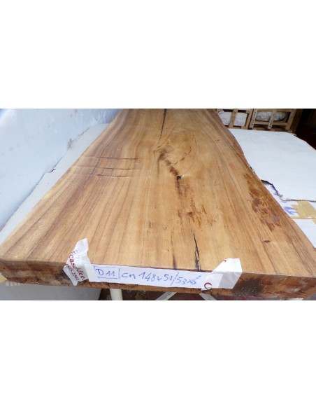 Piano in legno top massello suar o noce indiano per bagno cm 148x51/53x6h tavola D11