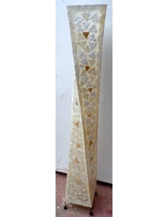 Piantana in resina e conchigila madreperla bianca oro...