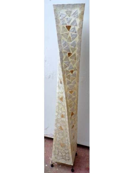 Piantana in resina e conchigila madreperla bianca oro applicata cm 152h sexy