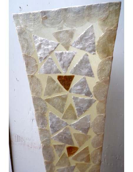 Piantana in resina e conchigila madreperla bianca oro applicata cm 152h sexy