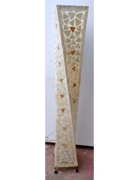 Piantana in resina e conchigila madreperla bianca oro applicata cm 152h sexy