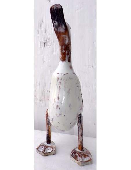 Oca papera in legno veste bianca decapata cm 13x10x30h idea regalo