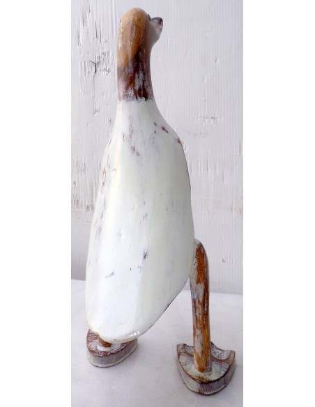 Oca papera in legno veste bianca decapata cm 13x10x30h idea regalo