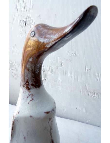 Oca papera in legno veste bianca decapata cm 13x10x30h idea regalo