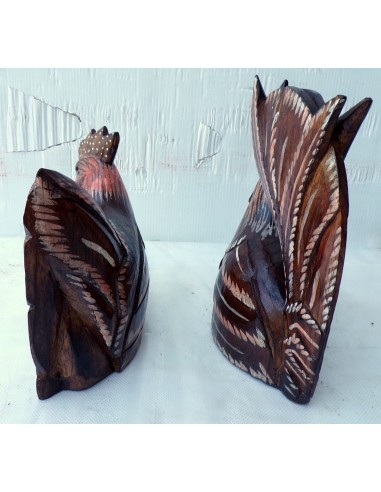 Gallo e Gallina in legno dipinti e creati a...