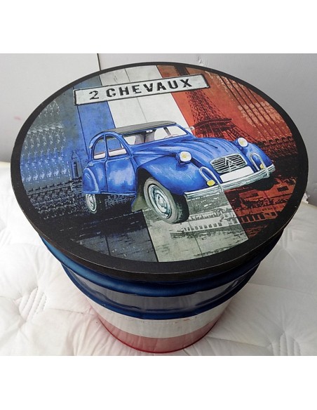 Puff in metallo industrial maggiolino 2cv vespa harley bulli