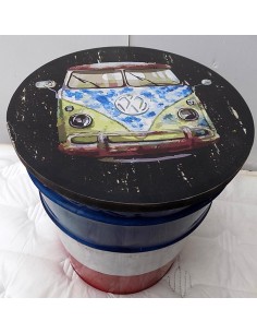 Puff in metallo industrial maggiolino 2cv vespa harley bulli 2