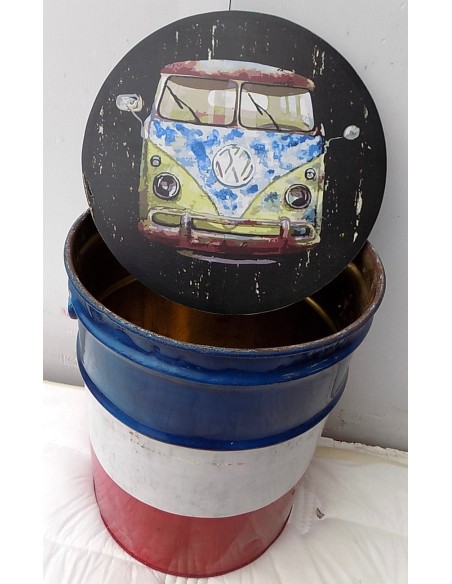 Puff in metallo industrial maggiolino 2cv vespa harley bulli