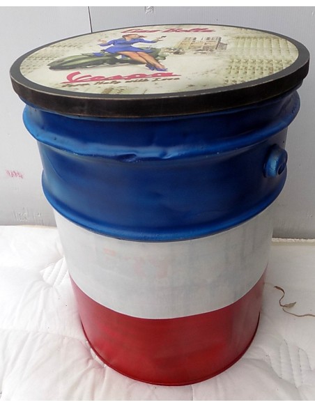 Puff in metallo industrial maggiolino 2cv vespa harley bulli