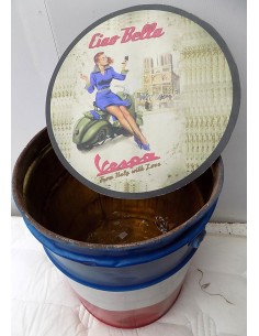 Puff in metallo industrial maggiolino 2cv vespa harley bulli 2