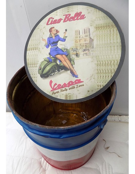 Puff in metallo industrial maggiolino 2cv vespa harley bulli