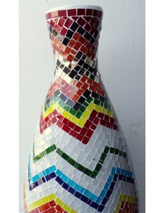 Vaso in ceramica e mosaico di vetro design tipo "missoni"... 2