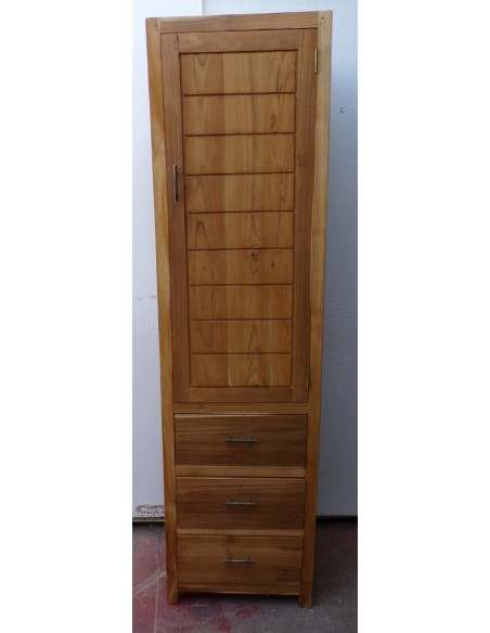 Colonna bagno in Teak massello color naturale cm 50x40x185h industrial