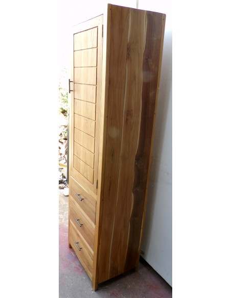 Colonna bagno in Teak massello color naturale cm 50x40x185h industrial