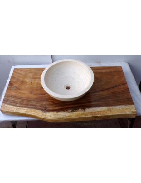 Piano in legno top massello suar o noce indiano per bagno cm 100x45/52x6h tavola D13