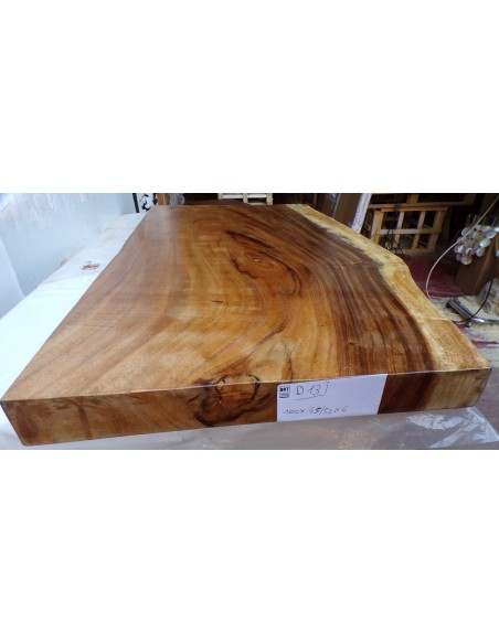 Piano in legno top massello suar o noce indiano per bagno cm 100x45/52x6h tavola D13