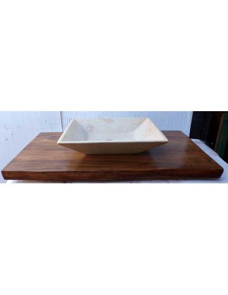 Piano top in legno massello suar o noce indiano OFFERTA per bagno cm 100x50/53x6h tavola D15