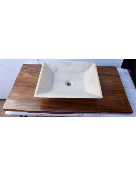 Piano top in legno massello suar o noce indiano OFFERTA per bagno cm 100x50/53x6h tavola D15