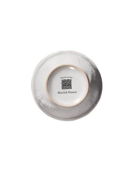 Servizio da 6 ciottole pinzimonio ceramica colorata a mano bianco perla linea mediterraneo novità home gres porcellanato