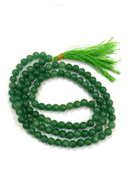 JAPA MALA AVVENTURINA PESCA o VERDE preghiera tibetana pietre cristalli veri