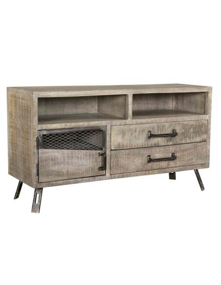 Mobile porta TV industrial vintage legno e ferro cm 130X40X70