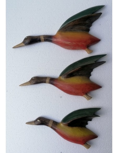 Famiglia di papere in volo germani in legno oca oche caccia 3 pezzi