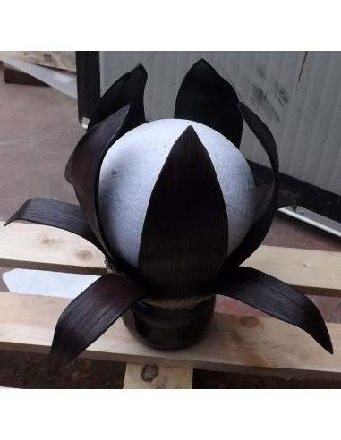 Abat-jour Etnica a fiore in cocco nero palla di...