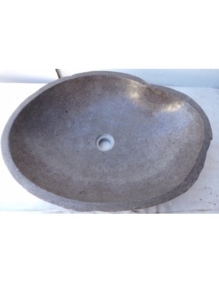 Lavandino in pietra di fiume dpm136 cm 59x44x15 river stone sasso lavabo sink