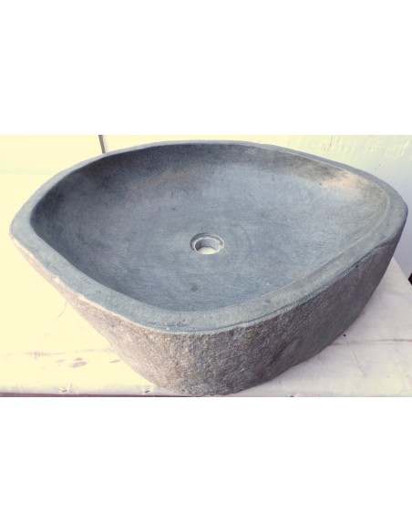 Lavandino in pietra di fiume dpm437 cm 61x52x15 river stone sasso lavabo sink