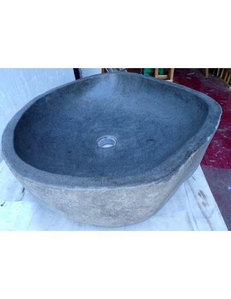 Lavandino in pietra di fiume dpm437 cm 61x52x15 river stone sasso lavabo sink