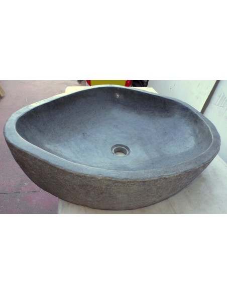 Lavandino in pietra di fiume dpm437 cm 61x52x15 river stone sasso lavabo sink